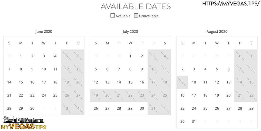 myVEGAS Complimentary Room Calendars for 2021